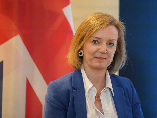 British Secretary for Foreign Affairs Elizabeth Truss is pictured during  bilateral talks with her Japanese counterpart at the meeting of the G7 foreign ministers in Wangels, Northern Germany on May 12, 2022. (Photo by Marcus Brandt / POOL / AFP)