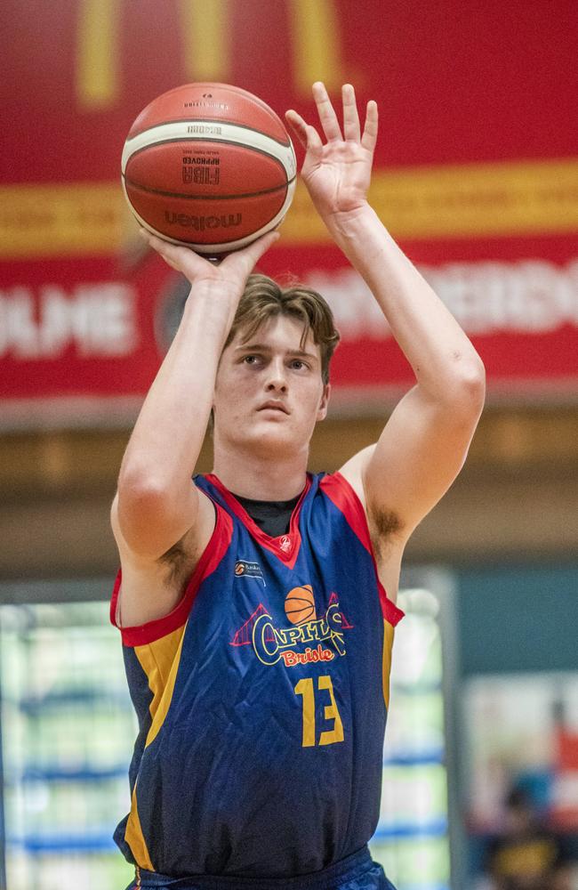Charles McCauley was a high-class hooper earlier this decade. He is pictured here playing for the Brisbane Capitals in the 2020 Under-16 Boys State Championships against Gold Coast Waves. Picture: Richard Walker