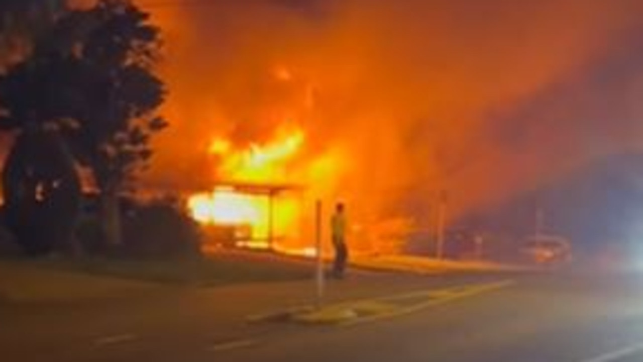 Elderly woman suffers burns, as trio escape inferno west of Brisbane