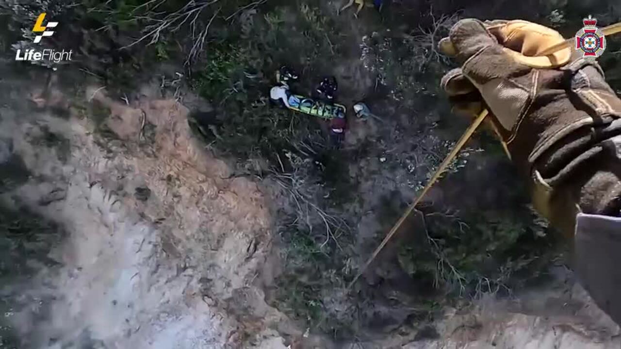 Vision released of paraglider rescue off cliffside 