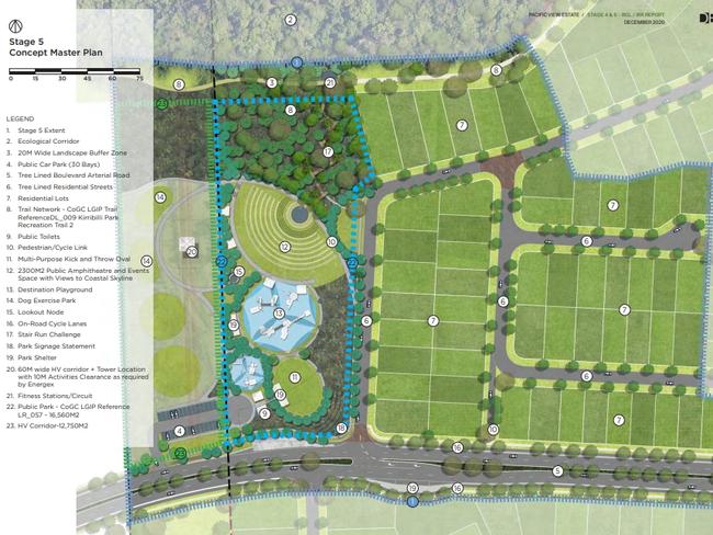 Part of the plans for Skyride in Worongary detailing open space areas.