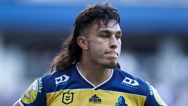 Tino Fa'asuamaleaui Corey Waddell, on report - NRL 2022 RD19 Canterbury-Bankstown Bulldogs v Gold Coast Titans - Tino Fa'asuamaleaui - Photo NRL Images