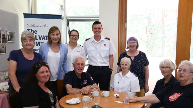 SALUTING THE SALVOS: NSW Shadow Minister for Seniors and Volunteers Jo Haylen, second from left back row, with Lieutenants Donna and Philip Sutcliffee, immediately to her right, and their hardworking team of volunteers.