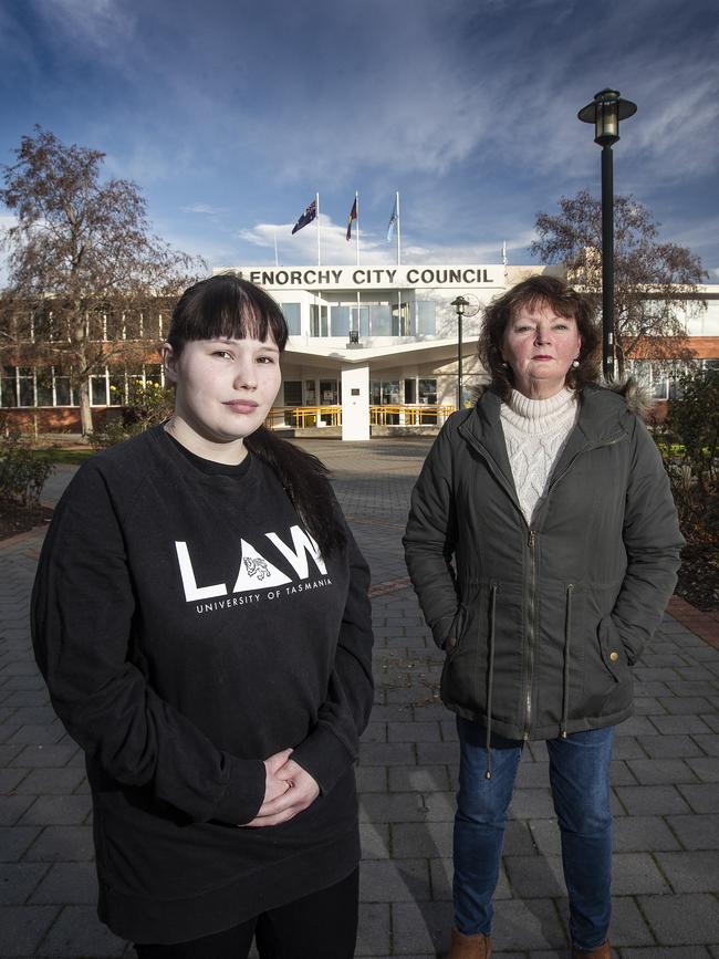 Claremont residents Hope Rowley and Linda Coombes. Picture: LUKE BOWDEN