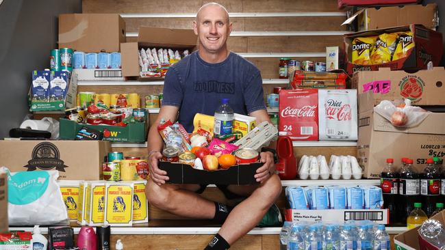 Jason Lapin. Jason and members of the Penrith community have delivered about $15000 worth of donated food to hungry kids and vulnerable people over the past five weeks. Picture: Richard Dobson