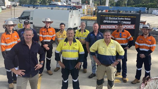 Energy, Renewables and Hydrogen Minister Mick de Brenni met with licenced electricians from the ETU and Powerlink in Gympie to launch Operation Energise on Tuesday morning. Photo: Elizabeth Neil