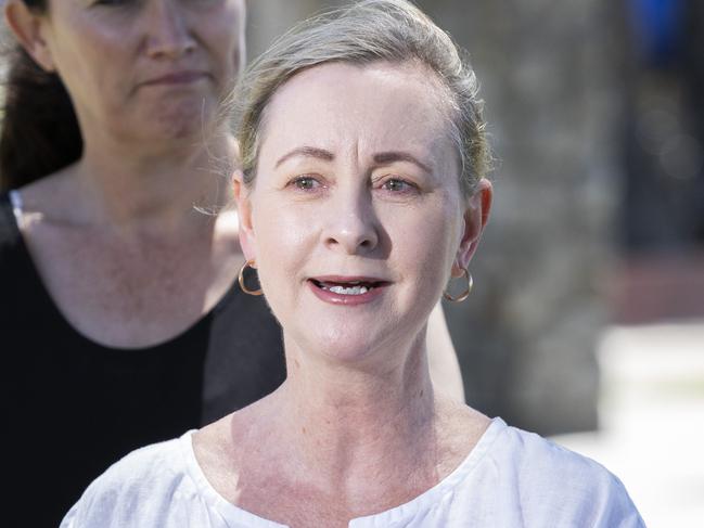 Health Minister Yvette D'Ath holds a press conference at Redcliffe, Saturday, February 25, 2023 - Picture: Richard Walker