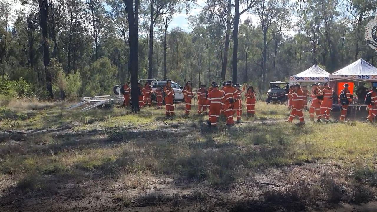 SES volunteers search Wieambilla property on Friday afternoon. Picture: QLD police