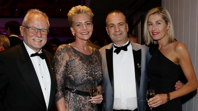 Tony Sheppard, Maryanne Graham, Peter V’landys and wife Phillipa at The Everest Gala Dinner at Royal Randwick on Thursday. Picture: Nikki Short.