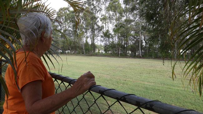 Palm Lakes Resort resident Isabel Anderson looks across the corridor to neighbours living on the other side of the retirement village.