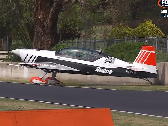 Whoops. Bit of debris while chucking a U-turn, no worries. Photo: Fox Sports.