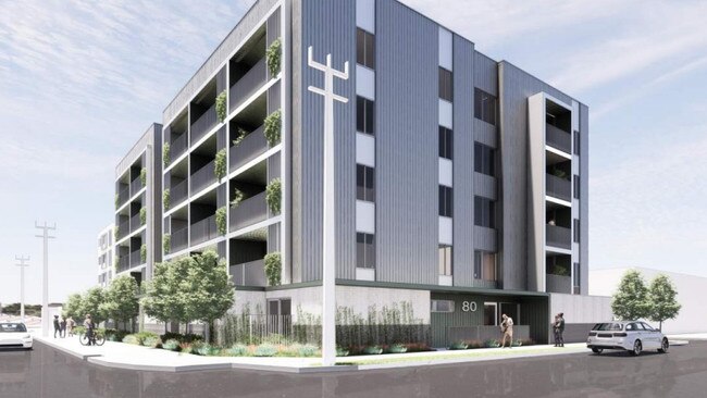 Plans have been released for the development of 42 apartments at a new five-storey building in Seaton under a proposal by the SA Housing Trust. Picture: Walter Brooke Architects