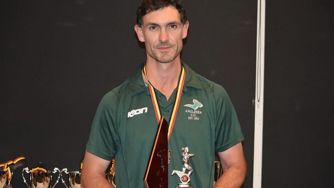 Anglesea's Michael Thornton shared the Ray Menzies Medal with Armstrong Creek’s Clay Mulgrew. Picture: Anglesea Cricket Club.