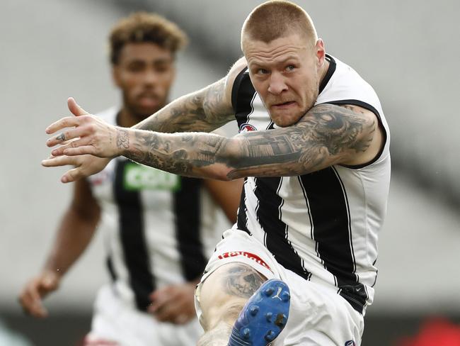 The Pies might be struggling, but Jordan De Goey is quietly fulfilling his promise. Picture: AFL Photos/Getty Images