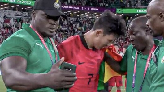 Son could be seen very emotional after the defeat to Ghana