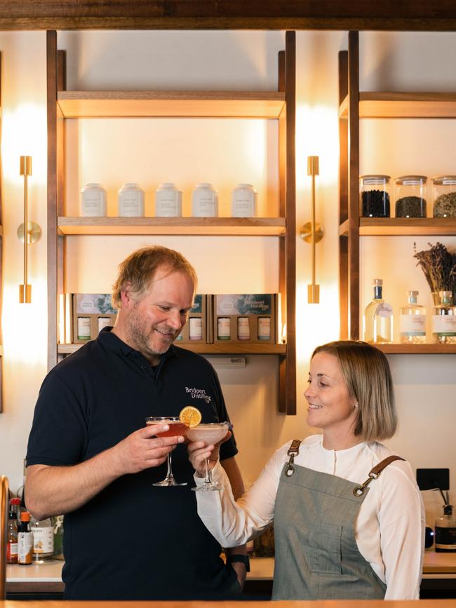 Bridport Distilling Co owners Jess and Chris Carins. Picture: Olivia Sattler.