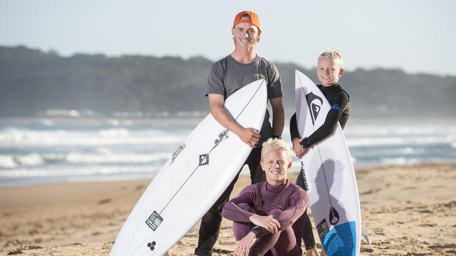 Vaughan brothers (L-R) Zach, Joel and Hughie, pictured back in 2019. (AAP IMAGE / Troy Snook)