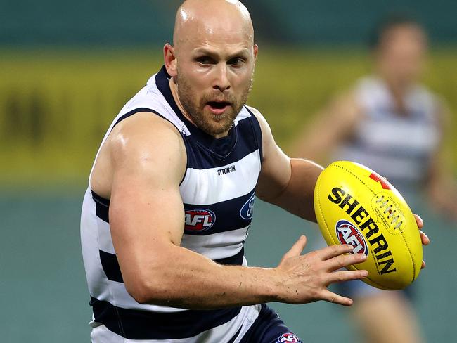 Geelong's Gary Ablett  during the AFL match between the Geelong Cats and Brisbane Lions at the SCG on 9th July 2020, Sydney. Picture. Phil Hillyard