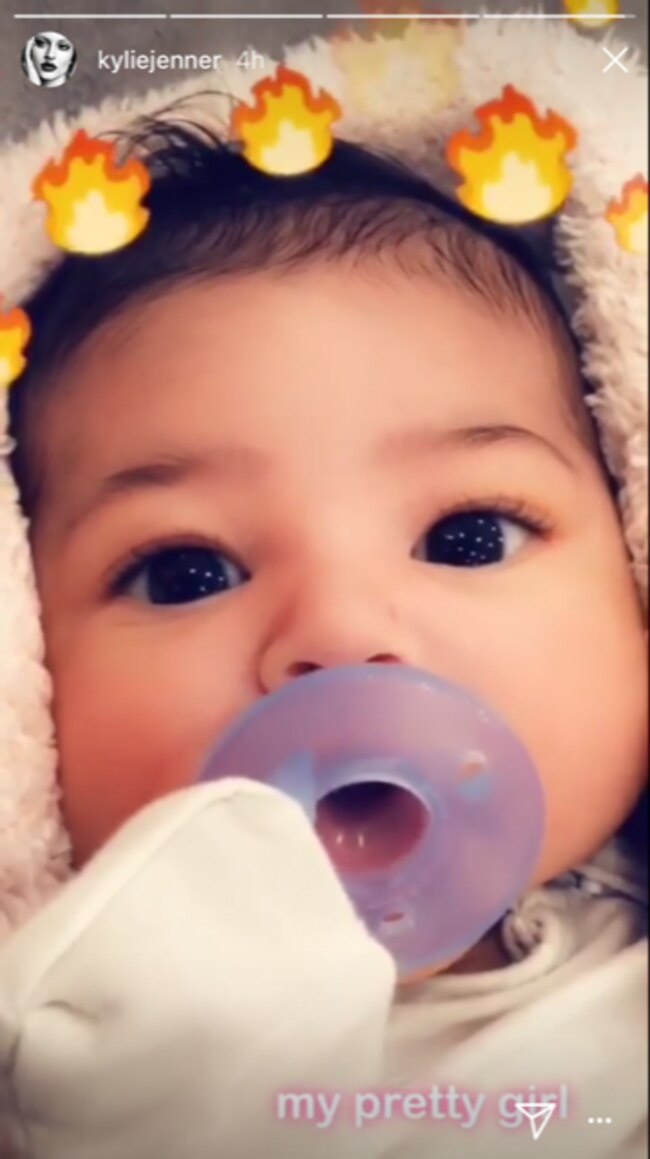 Kylie Jenner posted this pic of Stormi on her Instagram story.