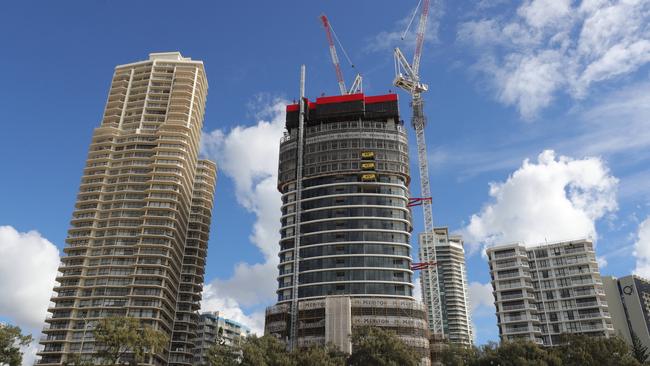 Developer Harry Triguboff's new Ocean tower being built in Surfers Paradise. Picture Glenn Hampson