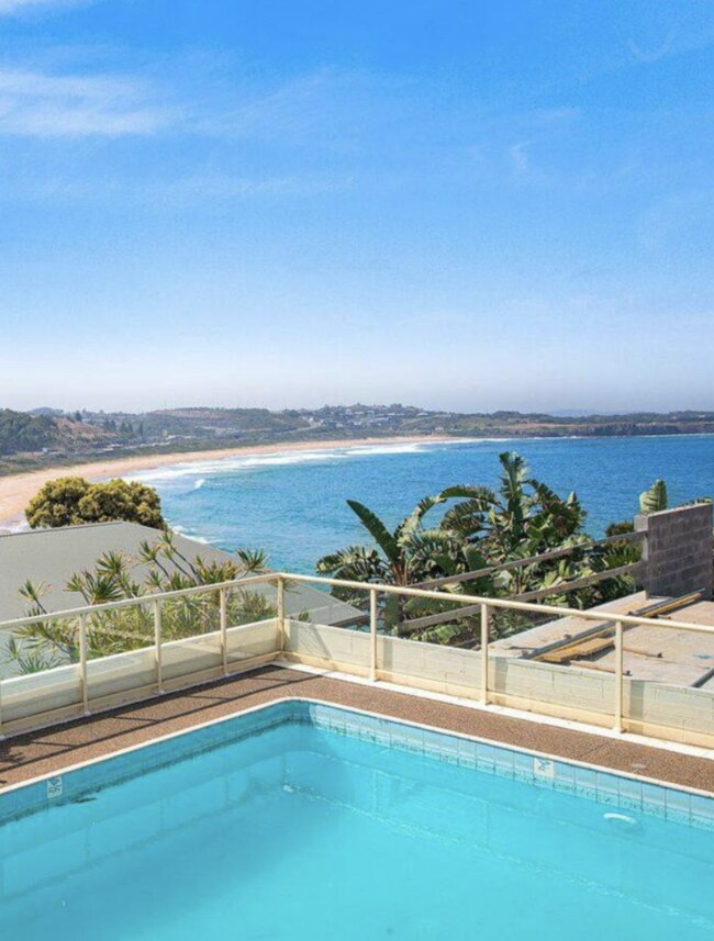 The outdoor pool looks out over Bombo Beach. Picture: Airbnb