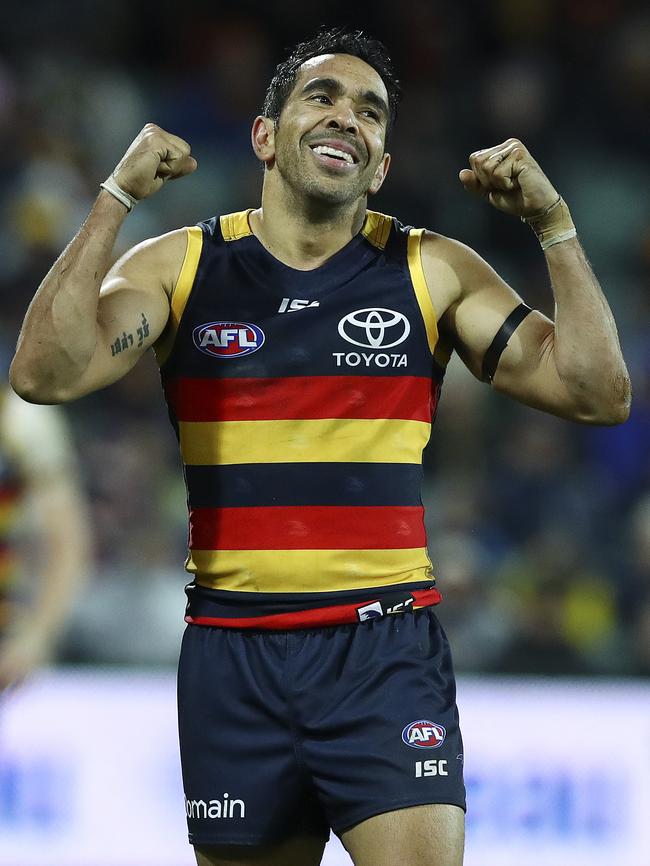 Eddie Betts celebrates a goal. Picture: Sarah Reed