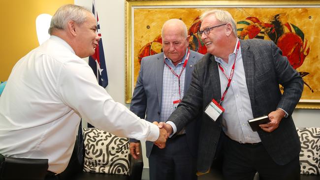 Commonwealth Games Australia CEO Craig Phillips and Commonwealth Games Federation Partners Director Michael Bushell met with Mayor Tom Tate to discuss the future of a Gold Coast Commonwealth Games in 2026. Picture Glenn Hampson