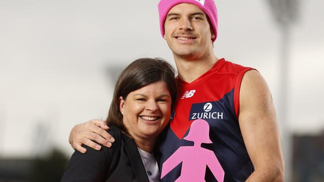 Trudy Rosman, mum of Melbourne’s Fraser Rosman, is the ambassador for this weekend’s Pink Lady. Picture: Michael Wilson/AFL Photos