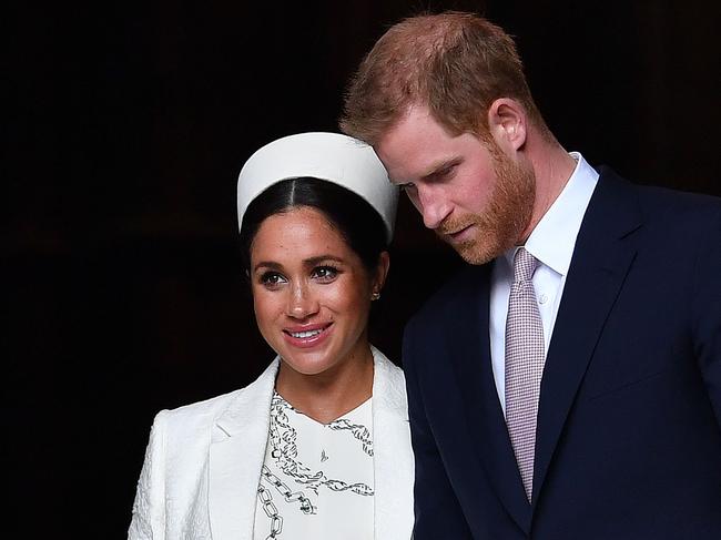 Prince Harry, Duke of Sussex and Meghan, Duchess of Sussex attend a Commonwealth Day Service at Westminster Abbey in central London. Picture: Ben Stansall/AFP