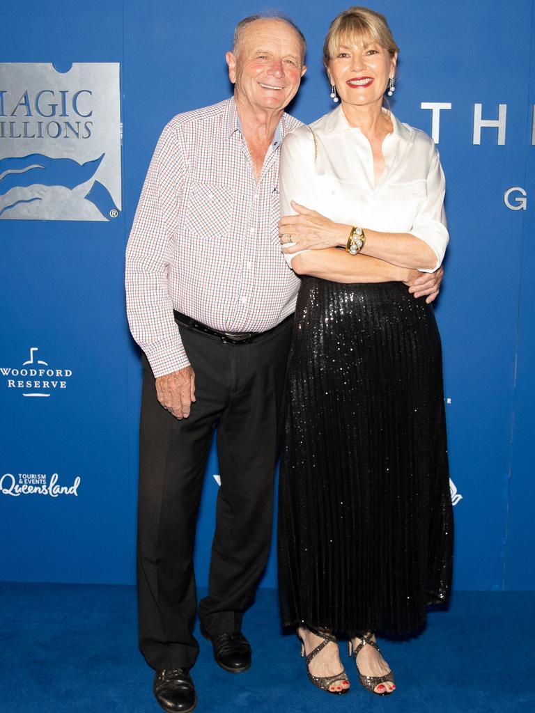 Gerry Harvey and Katie Page-Harvey at the Magic Millions Launch Party. Picture by Luke Marsden.