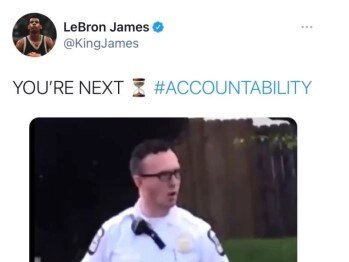 LeBron James tweet that has divided America.