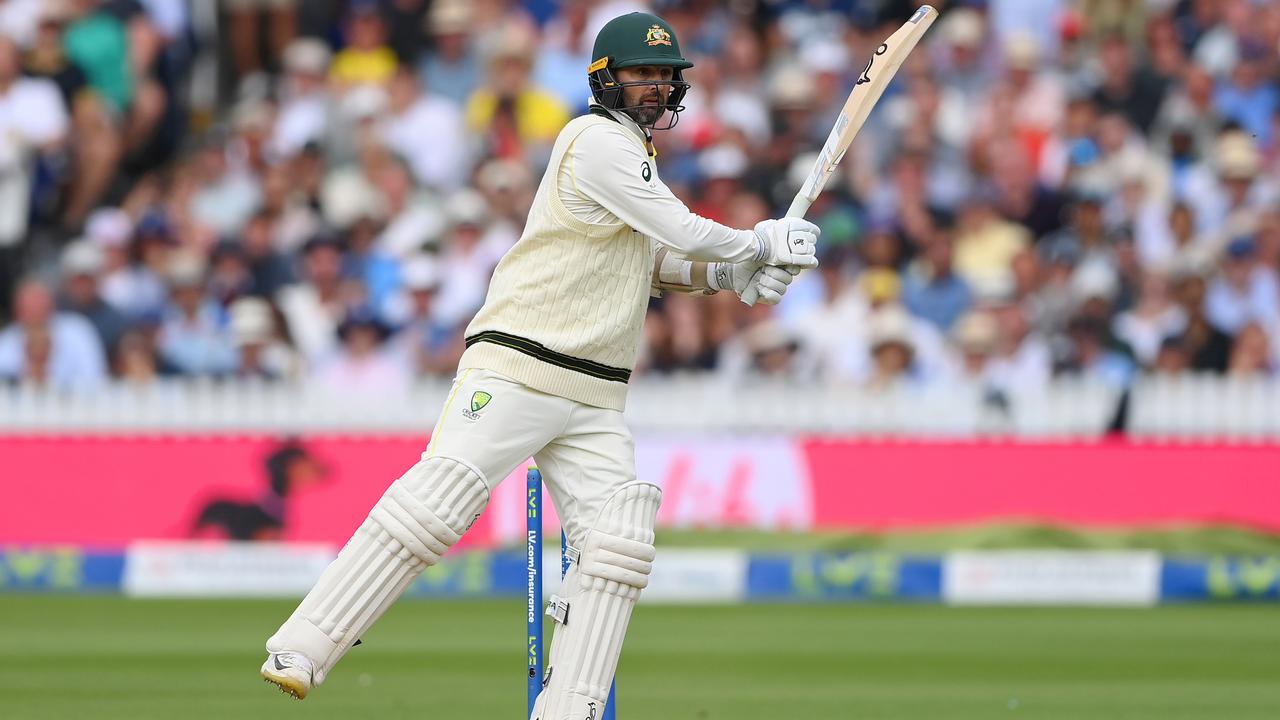 Nathan Lyon had to swivel on his left foot when pulling. Photo by Stu Forster/Getty Images