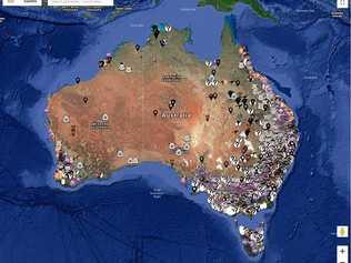 Animal activists group, Aussie Farms, created an interactive satellite map with the exact locations and address of farmers' properties. Vegan activists have used the map to trespass onto Aussie farms. Picture: contributed