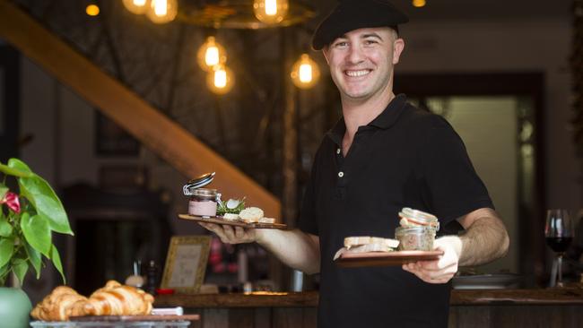 Damien Desbois serves up the specialty beef cheek tartine at Bon Ap.