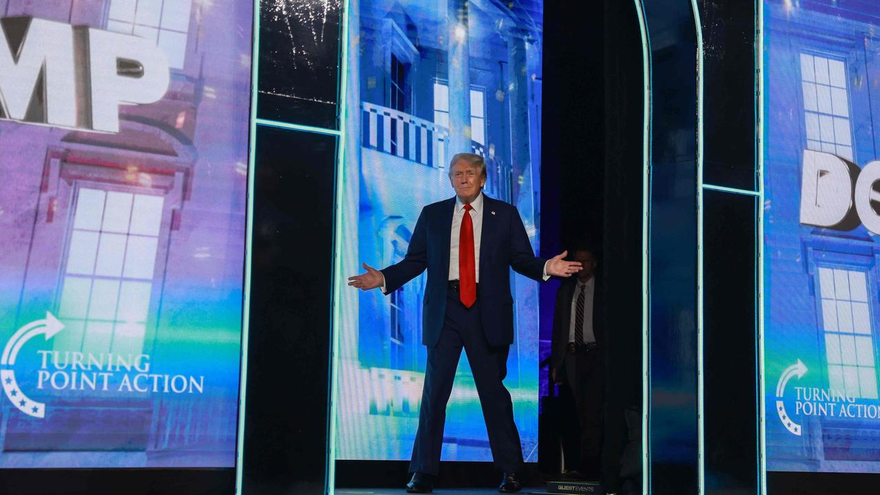 Former President Donald Trump speaks during a Turning Point USA Believers Summit conference in Florida. Picture: Joe Raedle/Getty Images/AFP