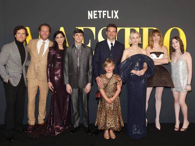 The cast of the film – and Lea – posed together ahead of the screening. Picture: Emma McIntyre/Getty Images for Netflix