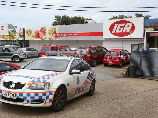 The IGA shop at Manly where an armed robbery happened this morning. Pic Mark Cranitch.