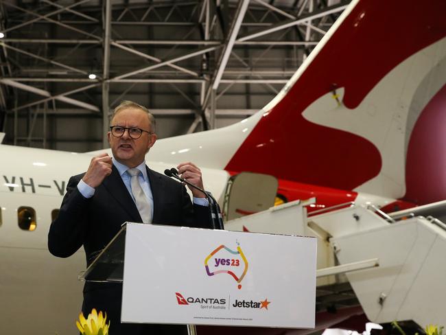 A journalist revealed in a new book that Prime Minister Anthony Albanese asked Mr Joyce for flight upgrades. Picture: NCA Newswire / Gaye Gerard