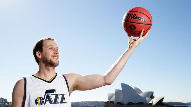 Joe Ingles of the Utah Jazz at the NBL announcement.