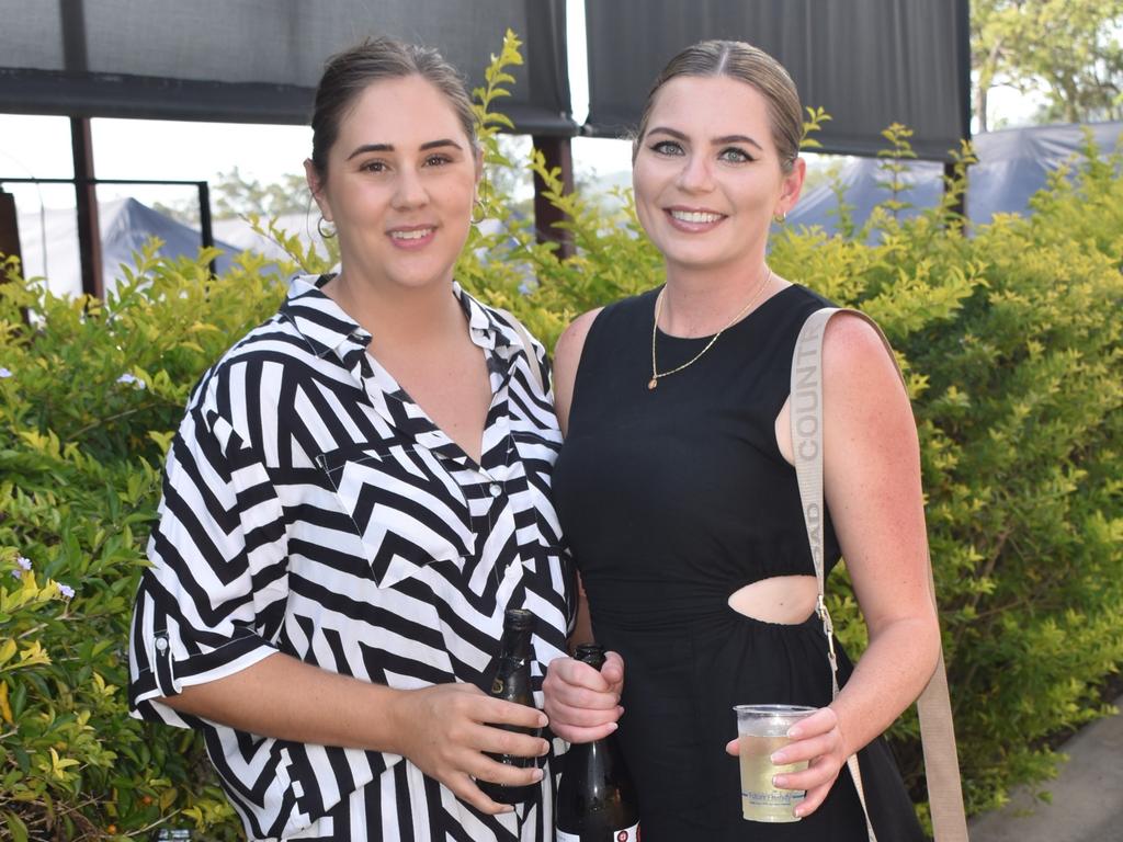 Kayla Molloy and Sharna Wiltshire at the Yeppoon Turf Club's Derby Day races at Keppel Park Racecourse on November 2, 2024.