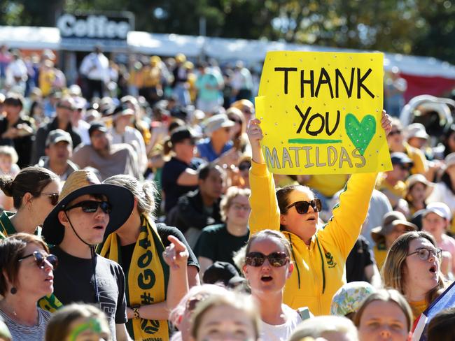 Matildas fans flock to BrisbaneÃ&#149;s Riverstage to mark the end of their 2023 FIFA World Cup Campaign. Picture Lachie Millard