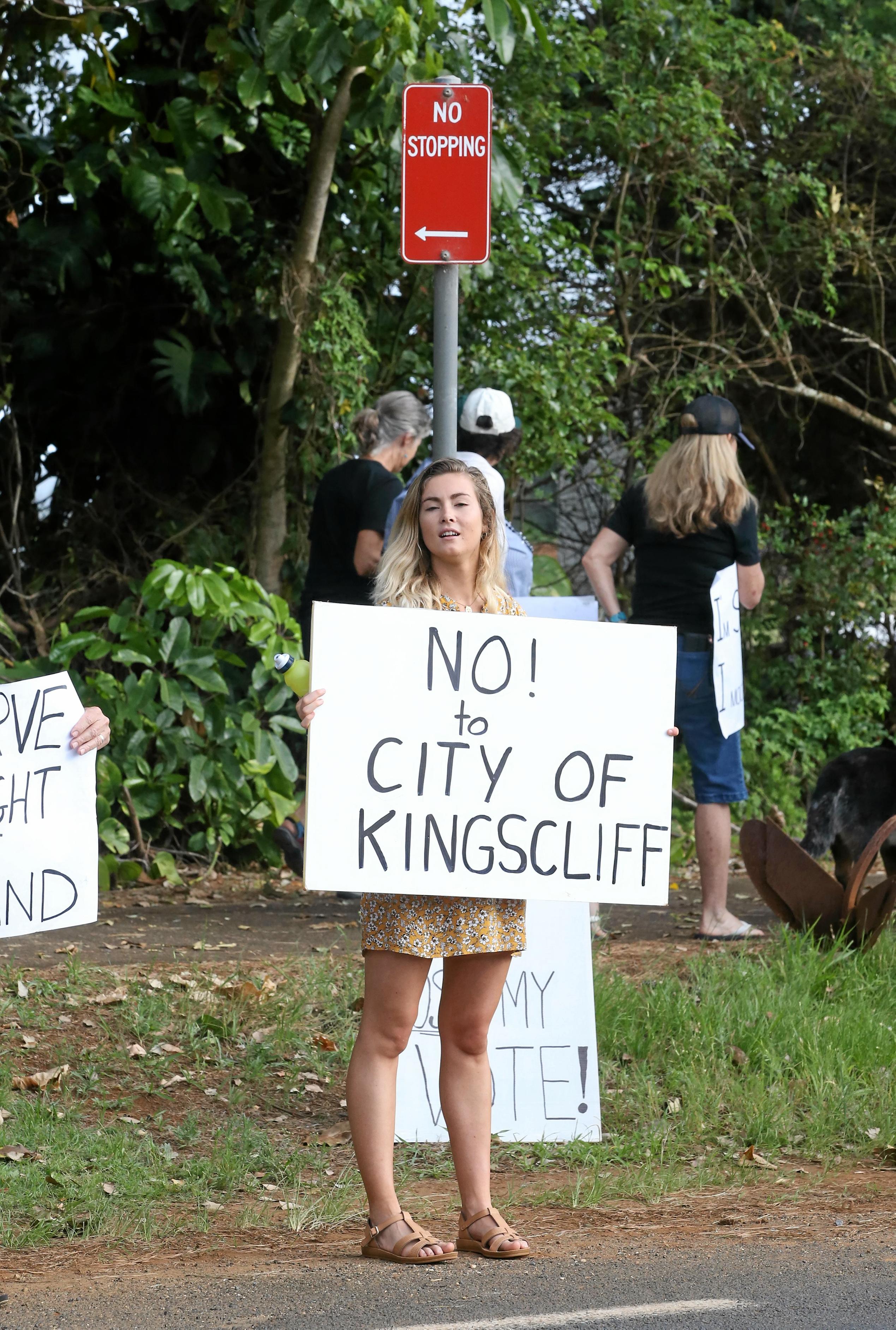 protest outside the site of the new Tweed Valley Hospital at Cudgen. Photo Scott Powick. Picture: Scott Powick