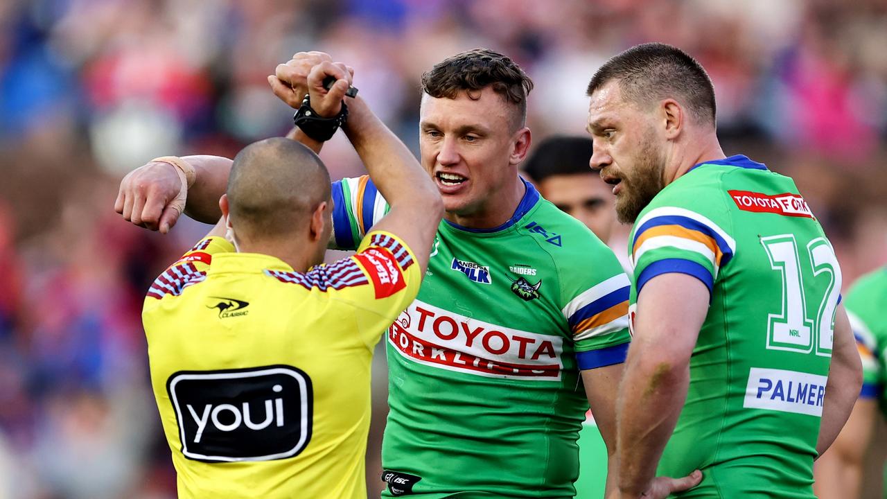 Jack Wighton was placed on report in his final game for the Raiders. Picture: Getty Images