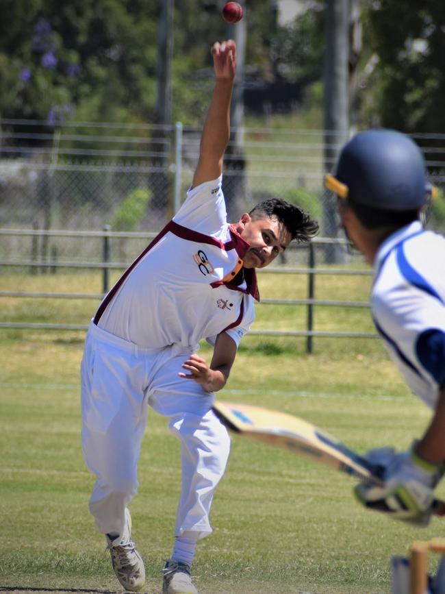 Matt Dalton bowling in his senior representative debut for Clarence River in the North Coast Premier League One-Day clash against Harwood at McKittrick Park on Sunday, 15th November, 2020. Photo Bill North