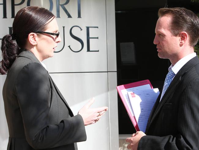 Southport Court. Leah Fineran has identified these people as solicitors Jodi Allen and Mark Williams.