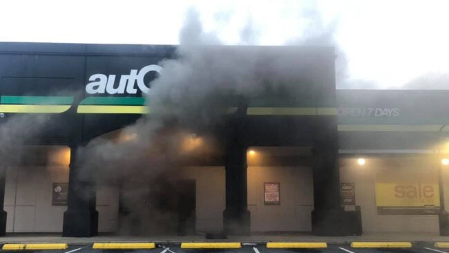 Firefighters were called to a blaze at the AutoBarn store on Greenway Drive in Tweed Heads South on Saturday, October 24, 2020. Picture: contributed