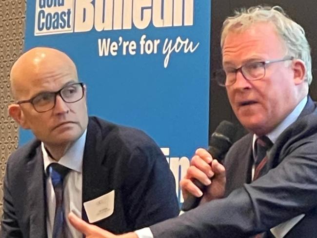 Gold Coast City Council CEO Tim Baker (pictured left) with Will Hodgman, the former Tasmanian Premier who is heading up Invest Gold Coast.