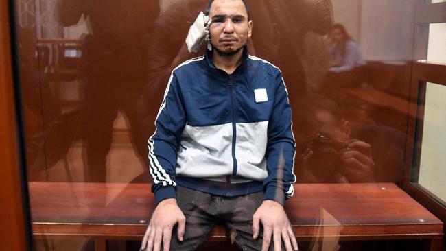 Suspect Saidakrami Murodalii Rachabalizoda at the Basmanny District Court in Moscow. Picture: AFP.