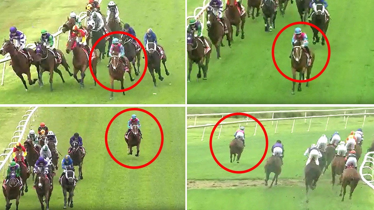 WATCH: Jockey takes off lap early in brain fade