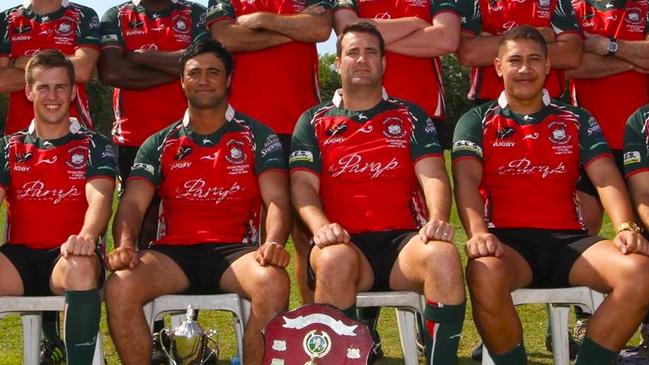 James de Dassel (front row, second from right) had his premiership winning framed jersey stolen. Picture: South Darwin Rugby Union Club Facebook.